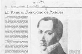 En torno al Epistolario de Portales  [artículo] Manuel Ravest Mora.