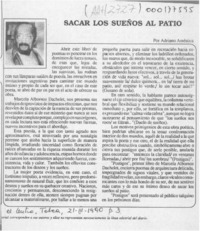 Sacar los sueños al patio  [artículo] Adriano Améstica.