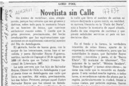Novelista sin calle  [artículo] Lord Fool.