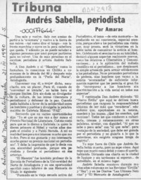 Andrés Sabella, periodista  [artículo] Amarac.
