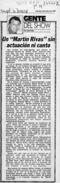 Un "Martín Rivas" sin actuación ni canto  [artículo] Toño Freire.