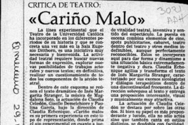 "Cariño malo"  [artículo] Carola Oyarzún L.
