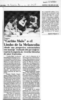 "Cariño malo" o el limbo de la melancolía  [artículo] Ignacio Iñíguez A.