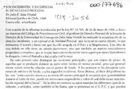 Los incidentes y en especial el de nulidad procesal  [artículo] Héctor Oberg Yáñez.