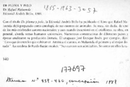 De pluma y pelo  [artículo] Tito Castillo.