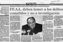 FF. AA. deben temer a los delitos cometidos y no a investigación  [artículo].