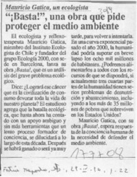 "Basta!", una obra que pide proteger el medio ambiente  [artículo].