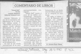 Match ball  [artículo] Antonio Rojas Gómez.