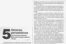 Géneros periodísticos  [artículo].