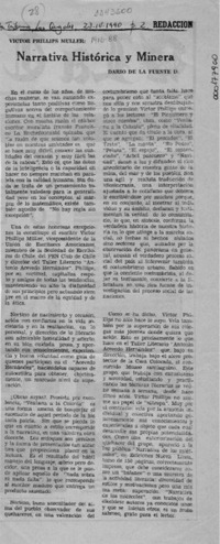 Narrativa histórica y minera  [artículo] Darío de la Fuente D.