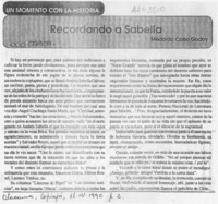 Recordando a Sabella  [artículo] Medardo Cano Godoy.