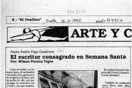 El escritor consagrado en Semana Santa  [artículo] Wilson Pereira Tapia.