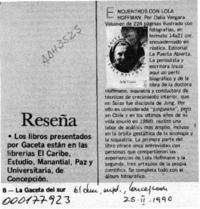 Encuentros con Lola Hoffmann  [artículo].