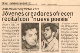 Jóvenes creadores ofrecen recital con "nueva poesía"