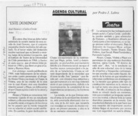 "Este domingo"  [artículo] Pedro J. Labra.