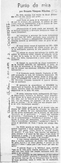 Punto de Mira  [artículo] Ernesto Vásquez Méndez.