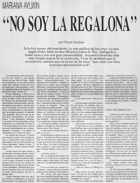 "No soy la regalona"