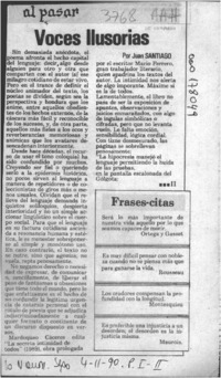Voces ilusorias  [artículo] Juan Santiago.