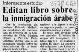 Editan libro sobre la inmigración árabe  [artículo].