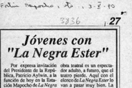 Jóvenes con "La negra Ester"  [artículo].