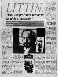 Littin, "Hay una profunda necesidad en mí de expresarme"