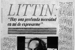 Littin, "Hay una profunda necesidad en mí de expresarme"