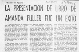 La Presentación de libro de Amanda Fuller fue un éxito  [artículo].