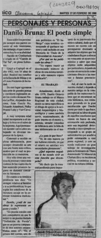 Danilo Bruna, el poeta simple  [artículo].