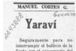 Yaraví  [artículo] Manuel Cortés G.
