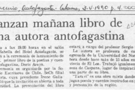 Lanzan mañana libro de una autora antofagastina  [artículo].