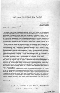 No hay nulidad sin daño  [artículo] Héctor Oberg Yáñez.