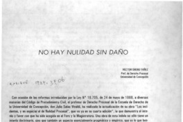 No hay nulidad sin daño  [artículo] Héctor Oberg Yáñez.