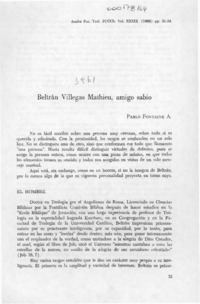 Beltrán Villegas Mathieu, amigo sabio