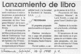 Lanzamiento de libro  [artículo].