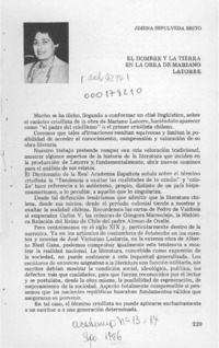 El hombre y la tierra en la obra de Mariano Latorre  [artículo] Jimena Sepúlveda Brito.