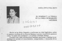 El hombre y la tierra en la obra de Mariano Latorre  [artículo] Jimena Sepúlveda Brito.