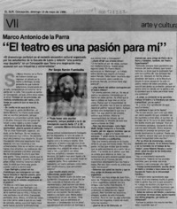 "El teatro es una pasión para mí"  [artículo] Sergio Ramón Fuentealba.