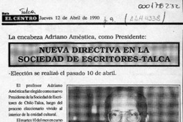 Nueva directiva en la Sociedad de Escritores-Talca  [artículo].