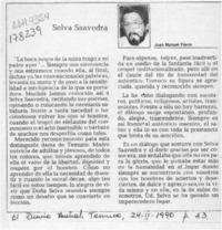Selva Saavedra  [artículo] Juan Manuel Fierro.