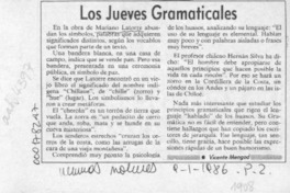 Los jueves gramaticales  [artículo] Vicente Mengod.