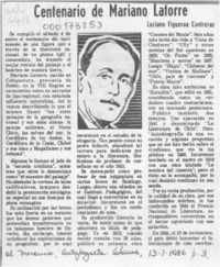 Centenario de Mariano Latorre  [artículo] Luciano Figueroa Contreras.