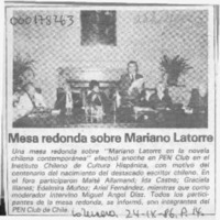 Mesa redonda sobre Mariano Latorre  [artículo].