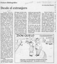 Desde el extranjero  [artículo] Carlos René Ibacache.