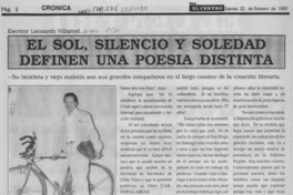 El Sol, silencio y soledad definen una poesía distinta