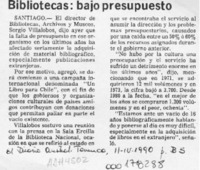 Bibliotecas, bajo presupuesto  [artículo].