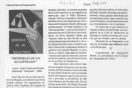 "Memorias de un magistrado"  [artículo] Alejandro Hales.