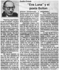 "Eva Luna" y el poeta Bolton