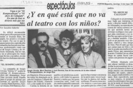 Y en qué está que no va al teatro con los niños?  [artículo] Sensible imberbe.