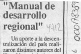 "Manual de desarrollo regional"  [artículo].
