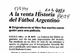 A la venta historia del fútbol argentino  [artículo].
